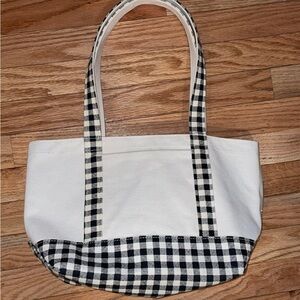 Baggu Small Tote Bag Canvas black, and white gingham
